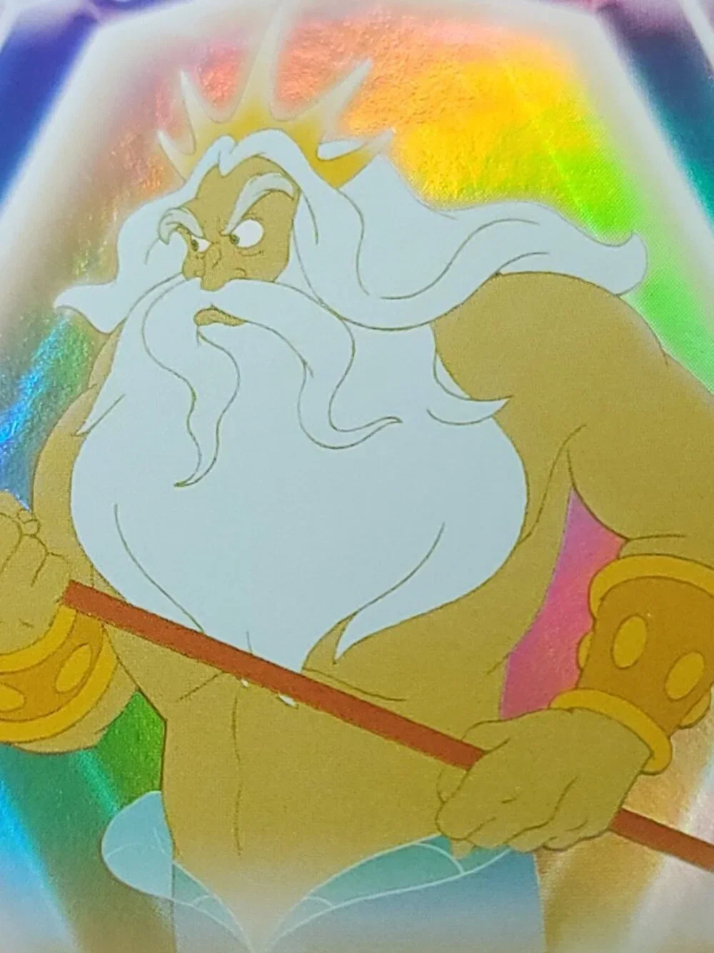 King Triton Topps 2026 Disney Neon Gold Holo Parallel Limited 49/50 - Picture 3 of 4